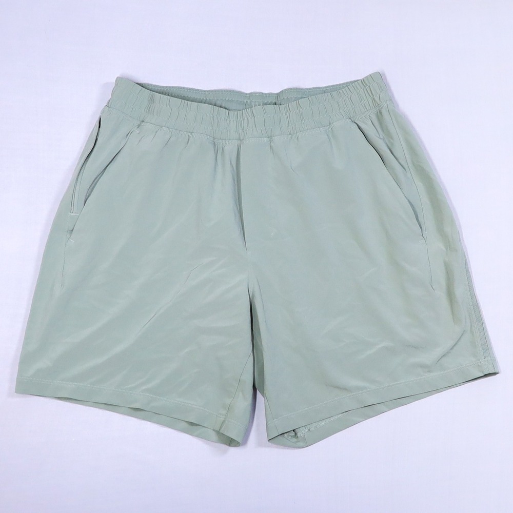 Lululemon Pace Breaker Men Large Sage Green 7" Lined Athletic Training Shorts